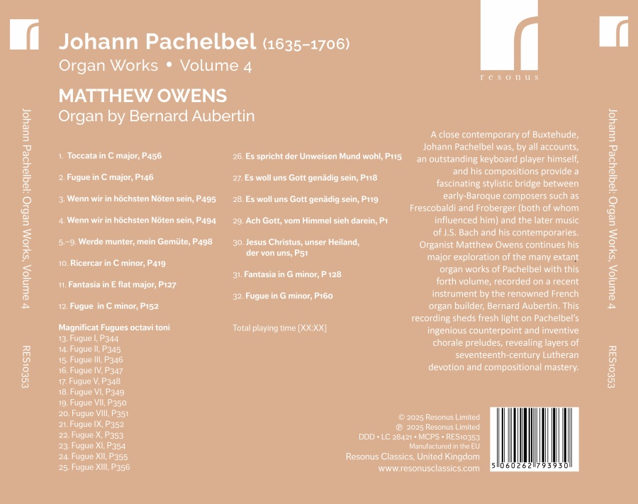 Pachelbel: Organ Works Vol. 4 - slide-1