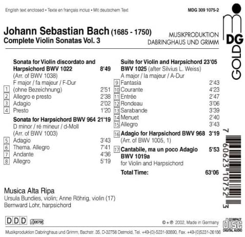 Bach: Complete Violin Sonatas vol. 3 - slide-1