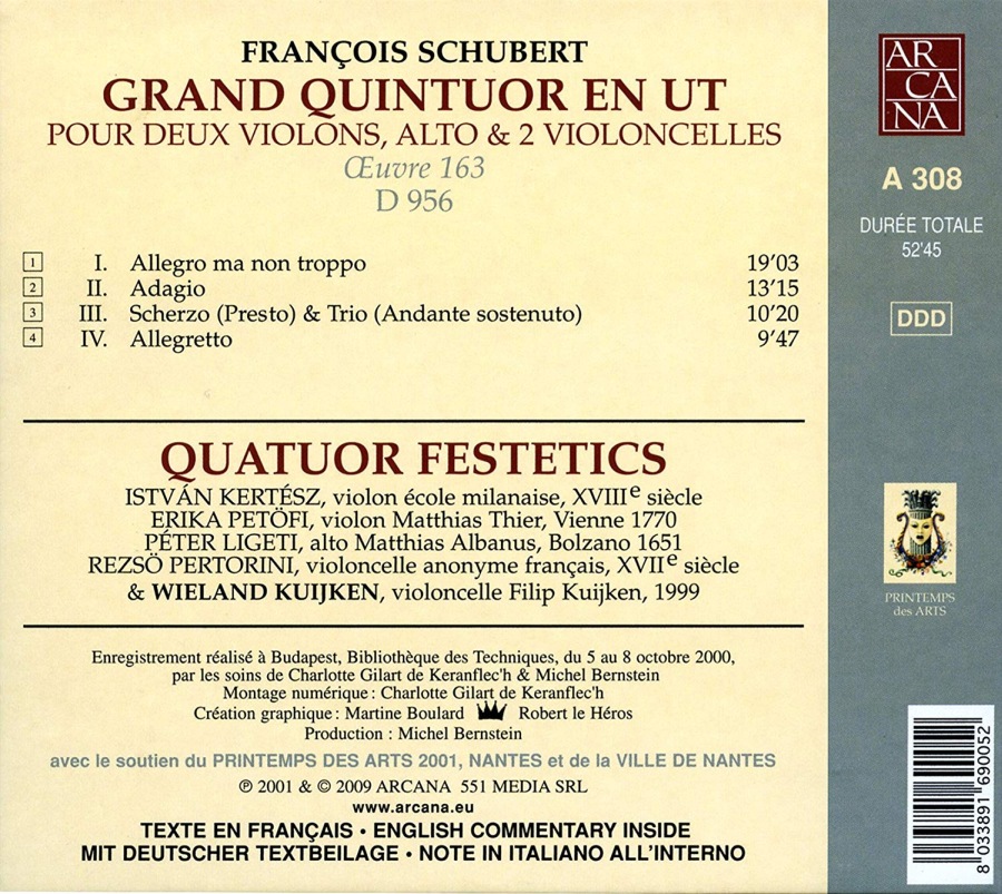 Schubert: Grand Quintuor en ut pour deux violons, alto et 2 violoncelles - slide-1