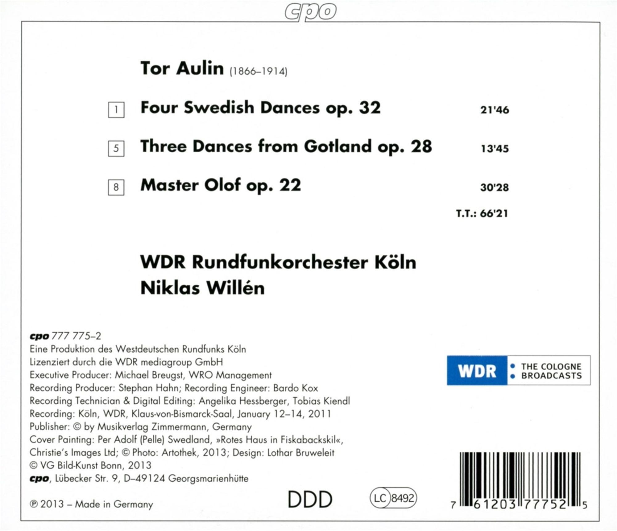 Aulin: Master Olof, Swedish Dances  - slide-1