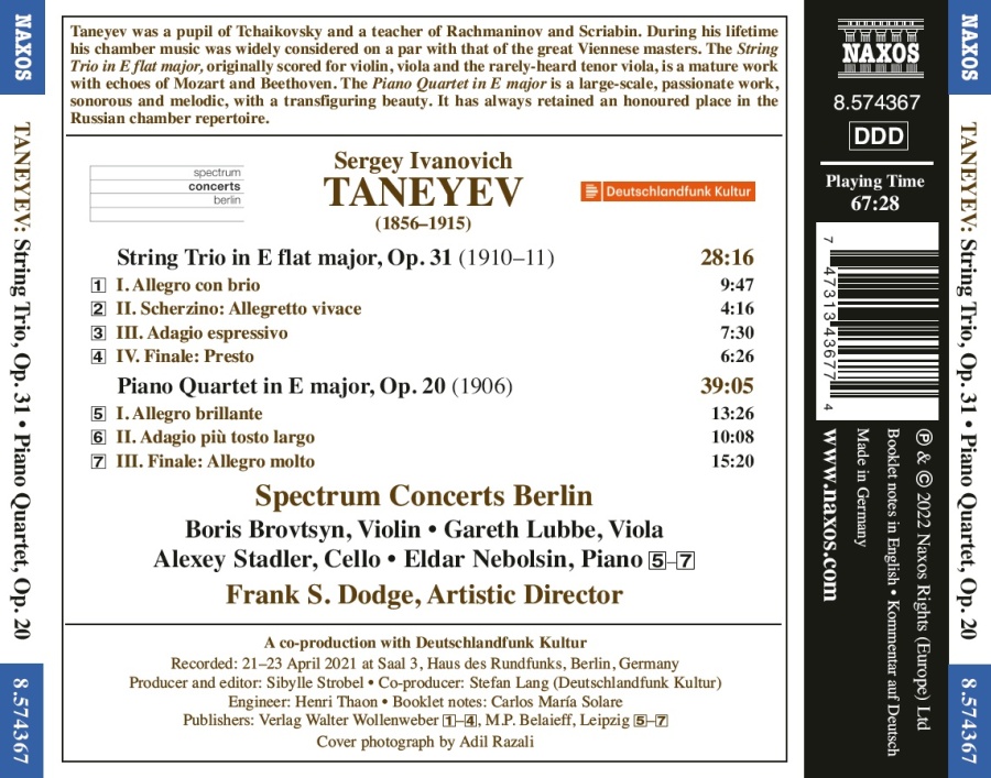 Taneyev: String Trio; Piano Quartet - slide-1