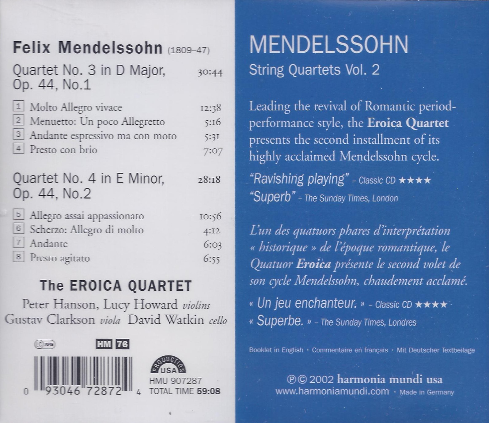 Mendelsohn: Quartets Vol. 2 - slide-1