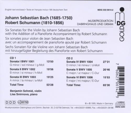 Bach / Schumann: Six Sonatas for Violin Solo with piano - slide-1