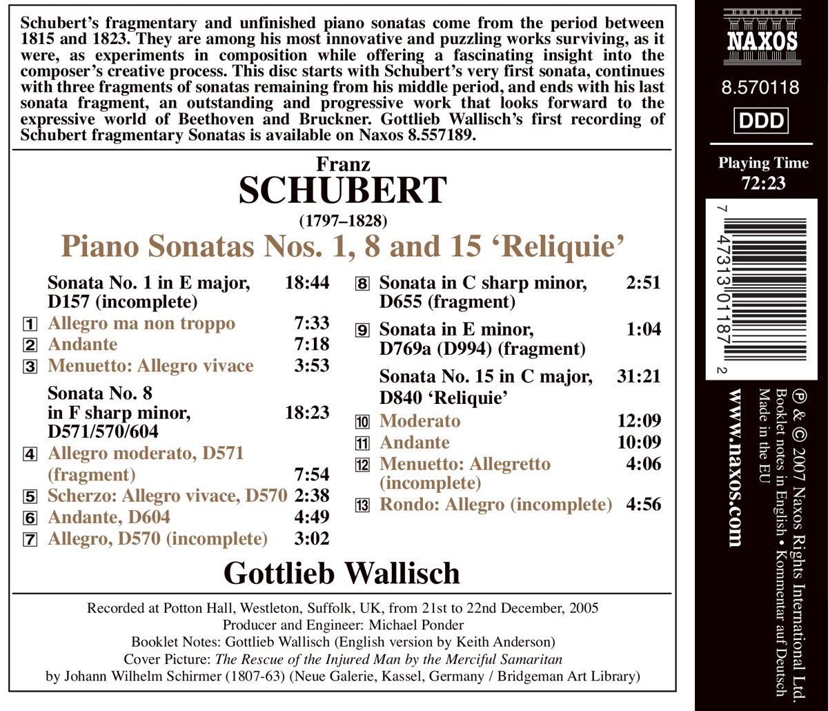 Schubert: Piano Sonatas "Reliquie” - slide-1