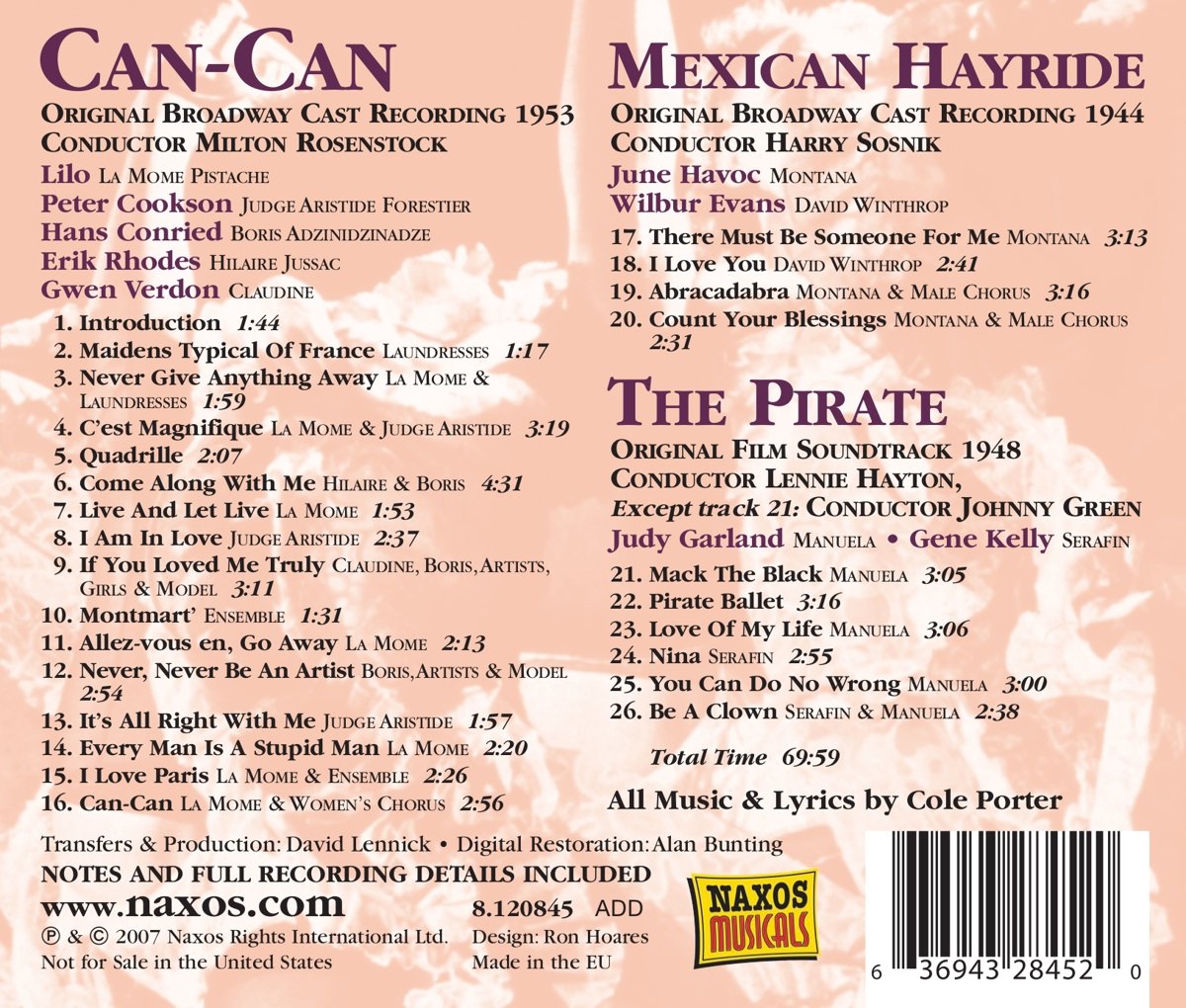 Cole POLTER: Can-Can, Mexican Hayride, The Pirate (soundtrack) - slide-1
