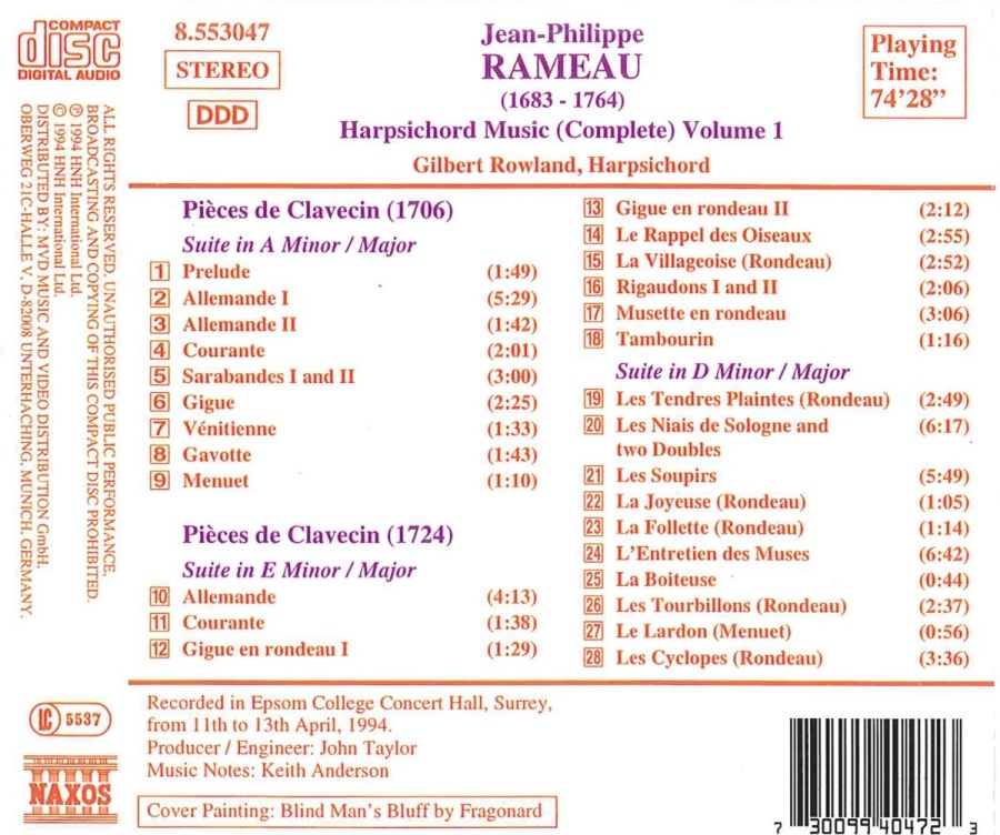 RAMEAU: Harpsichord Music Vol. 1 - slide-1