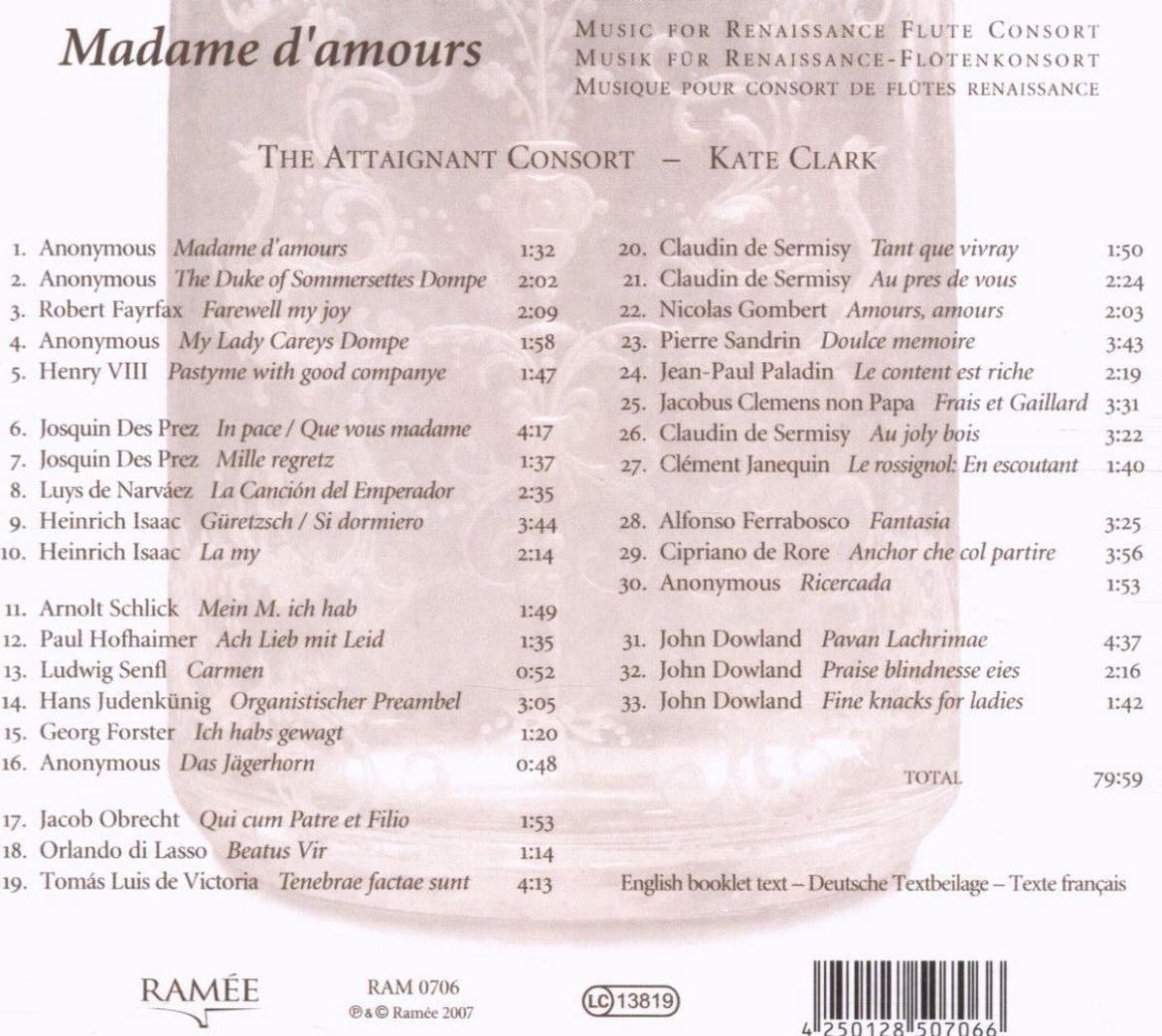 Madame D'Amours - Music for renaissance Flute Consort - slide-1