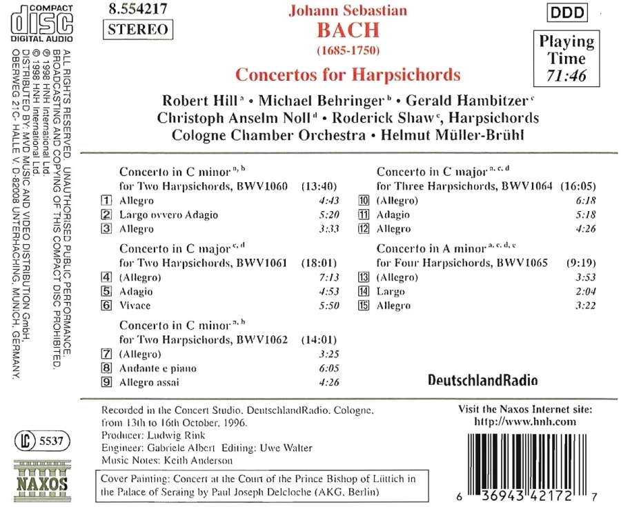 BACH.J.S: Concertos for Two, Three and Four Harpsichords - slide-1