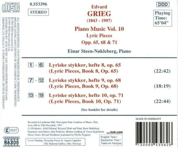 GRIEG: Piano Music Vol. 10 - slide-1
