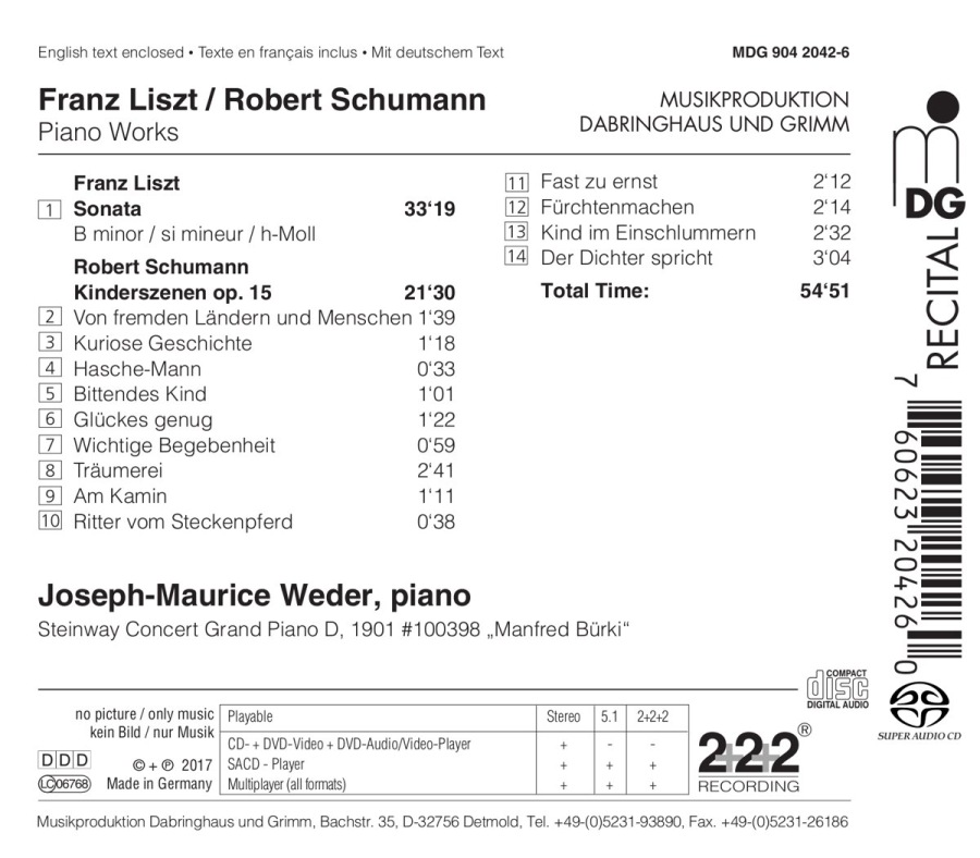 Liszt: Sonata B minor; Schumann, Robert: Kinderszenen - slide-1