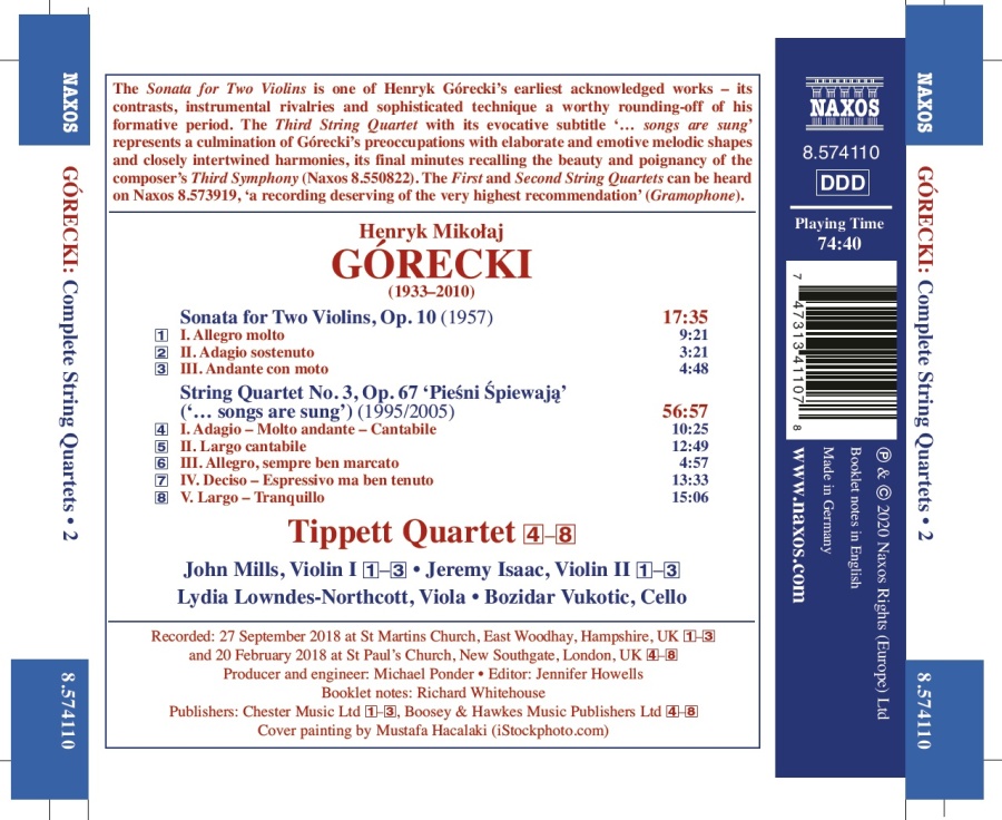 Górecki: String Quartet No. 3; Sonata for Two Violins - slide-1