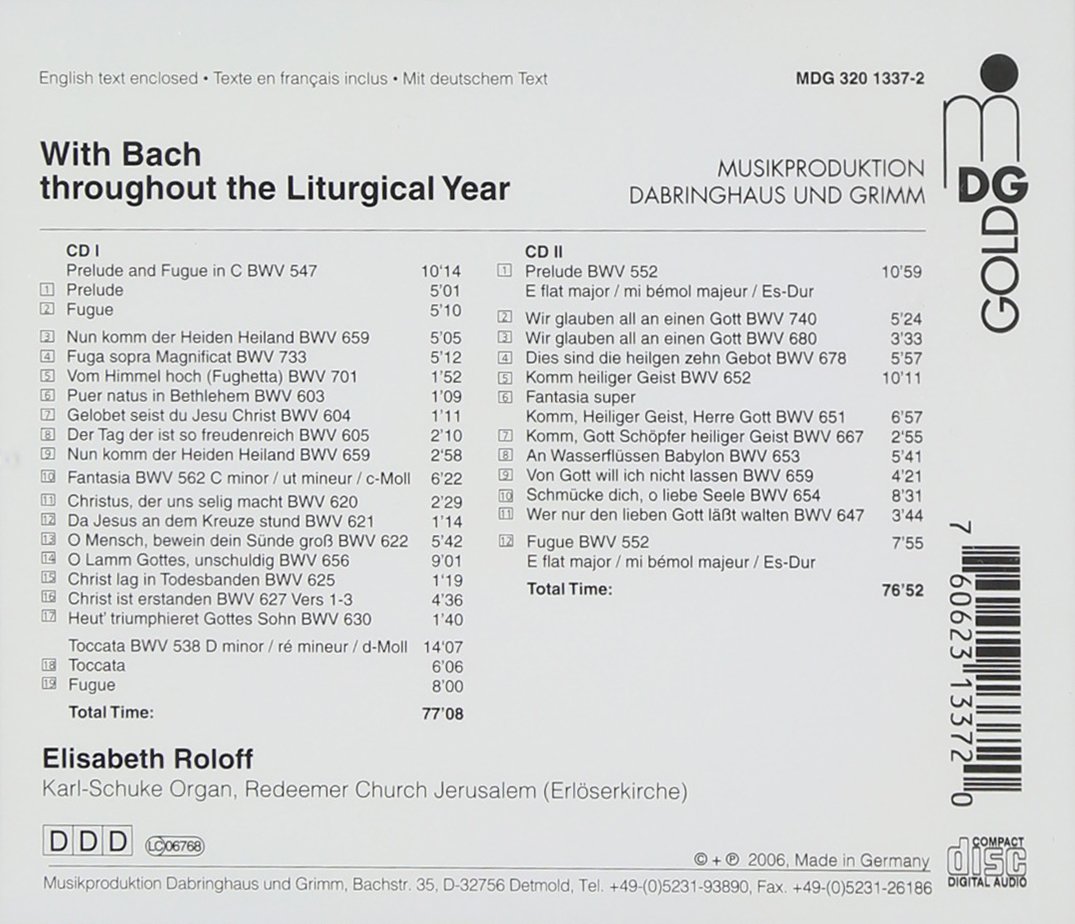 BACH: Orgelwerke "With Bach throughout the Liturgical Year" - slide-1