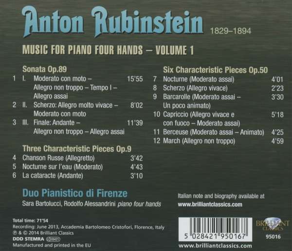 Rubinstein: Music for Piano Four Hands, Vol. 1 - slide-1