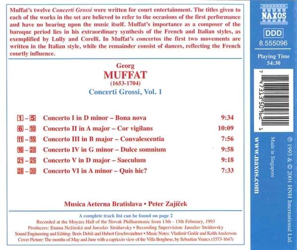 MUFFAT: Concerti Grossi Nos. 1 - 6 - slide-1