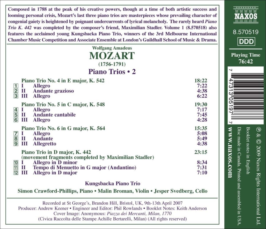 Mozart: Late Piano Trios Vol. 2 - K. 542, 548 & 564 - slide-1