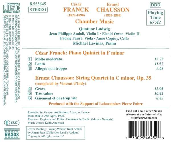 FRANCK: Piano Quintet / CHAUSSON: String Quartet - slide-1