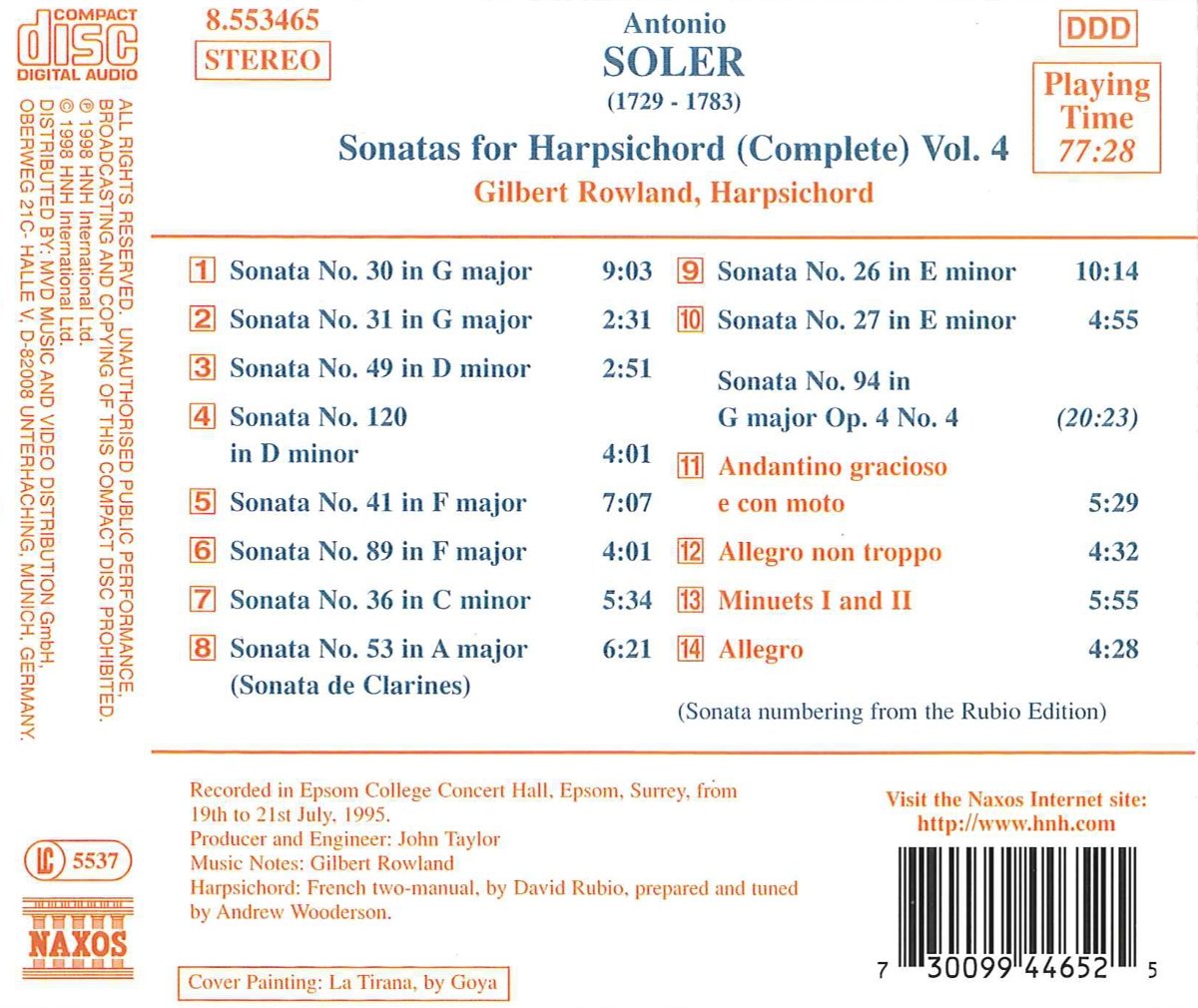 SOLER: Sonatas for Harpsichord Vol. 4 - slide-1