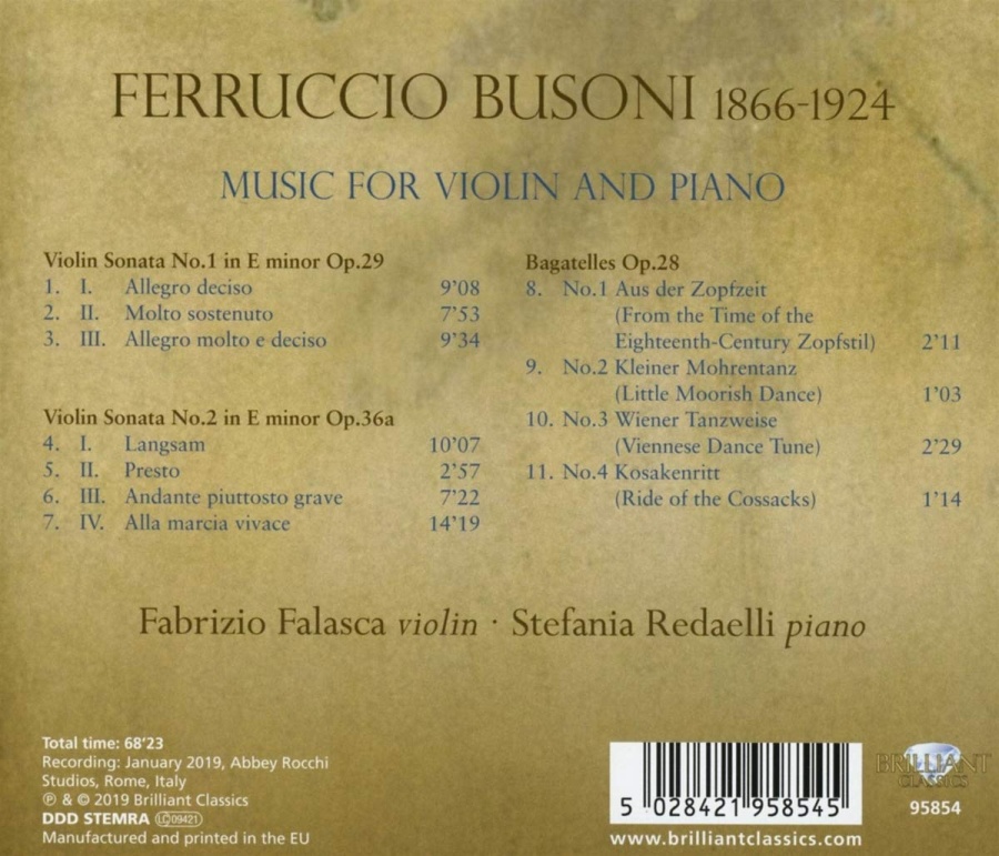 Busoni: Music for Violin and Piano - slide-1