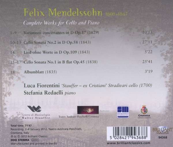 Mendelssohn: Complete Works for Cello and Piano - slide-1