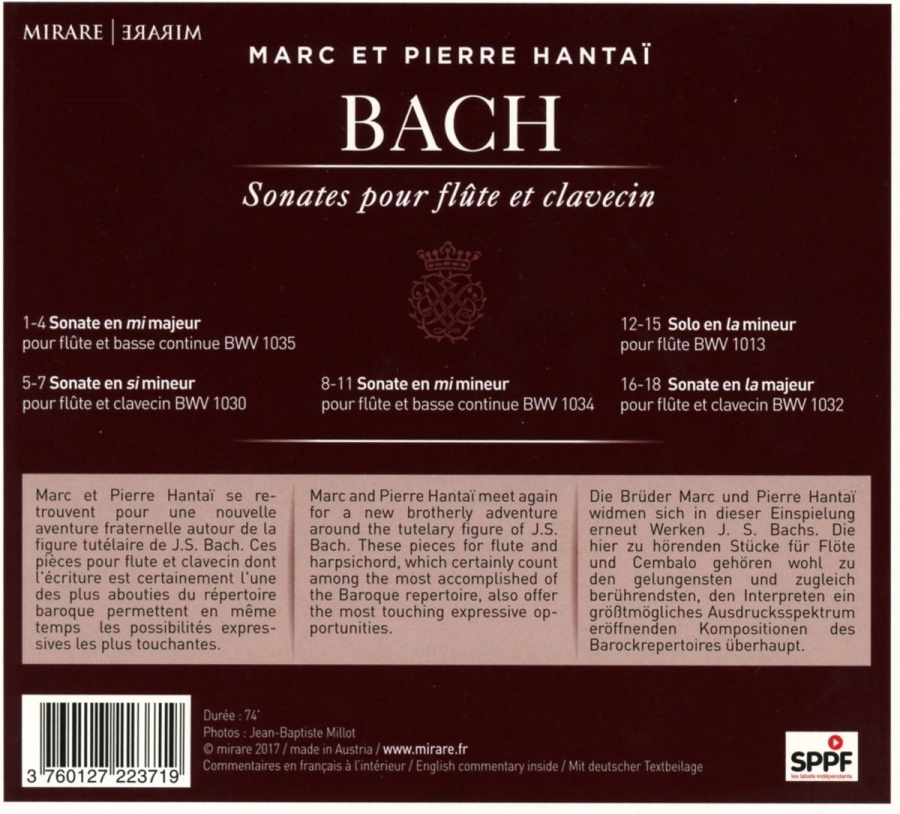 Bach: Sonates pour flute et clavecin - slide-1