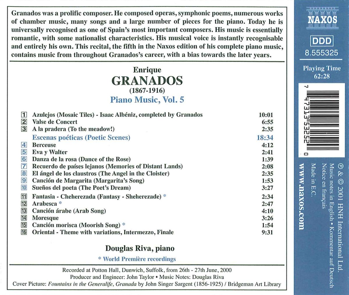 GRANADOS: Piano Music vol. 5 - slide-1