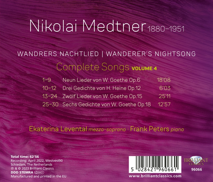 Medtner: Complete Songs vol. 4 - slide-1