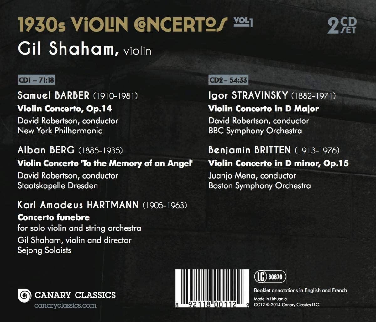 1930s Violin Concertos - Barber/Berg/Britten/Stravinsky/Hartmann - slide-1