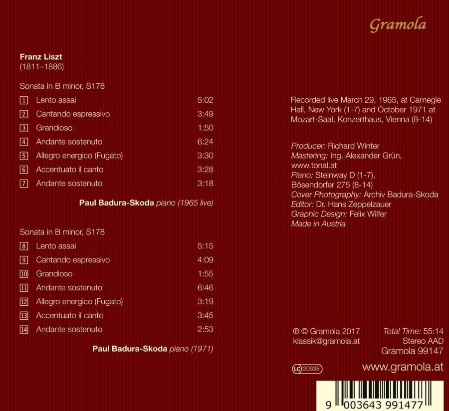 Liszt: Sonate h-Moll, recorded 1965 & 1971 - slide-1
