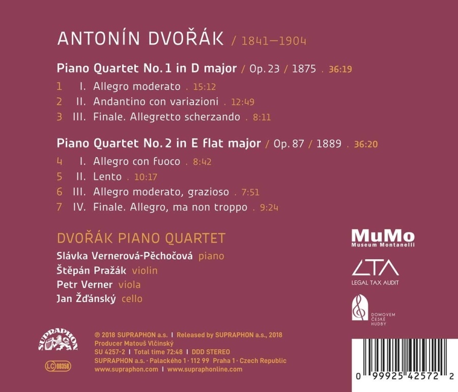Dvořák: Piano Quartets Nos. 1 & 2 - slide-1