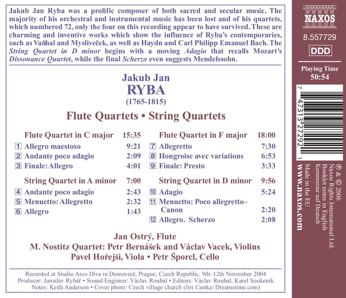 RYBA: Flute Quartets, String Quartets - slide-1
