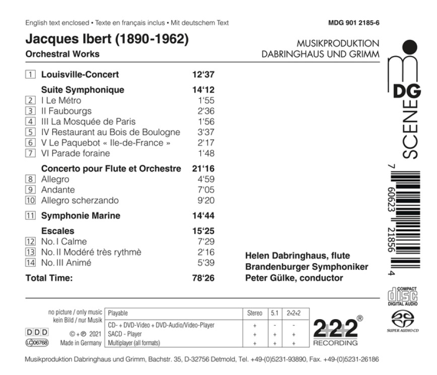 Ibert: Orchestral Works; Flute Concerto - slide-1