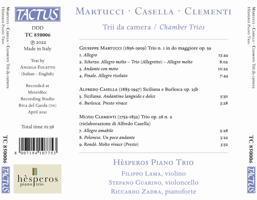 Martucci, Casetlla, Clementi: Chamber Trios - slide-1