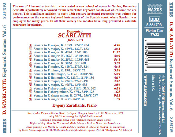SCARLATTI: Keyboard sonatas vol. 6 - slide-1