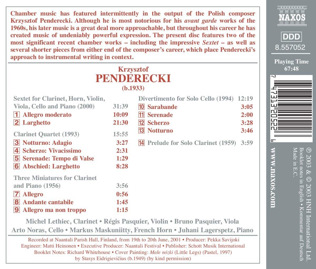 Penderecki: Sextet; Clarinet Quartet - slide-1