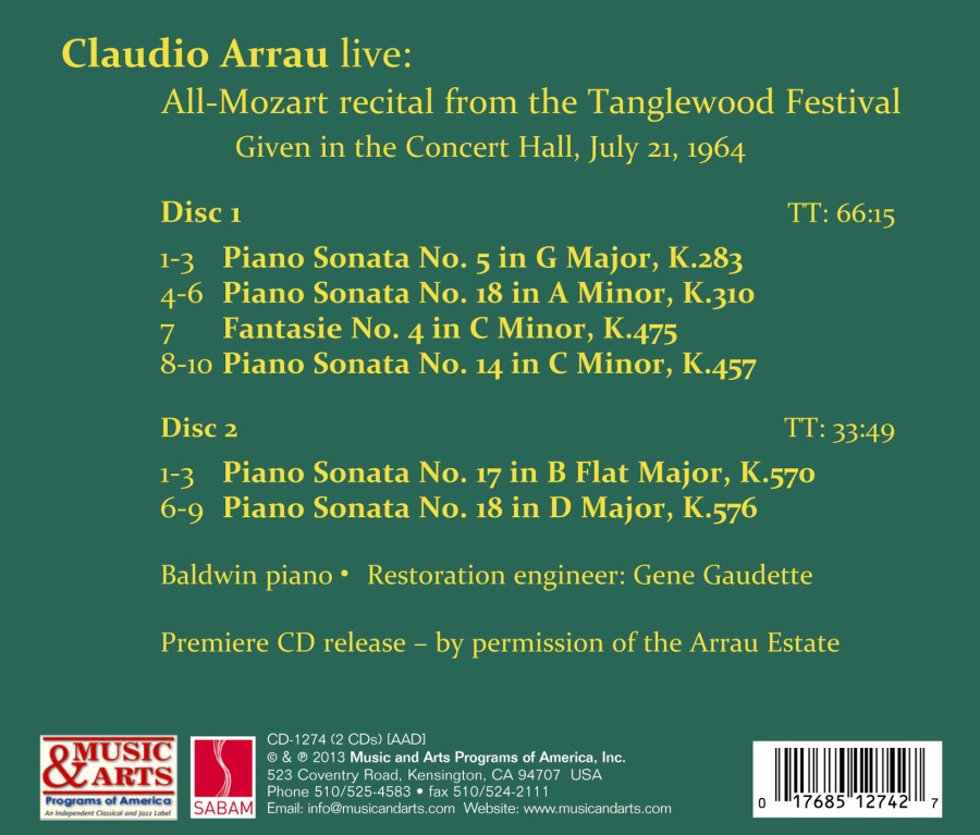 Claudio Arrau at Tanglewood - All-Mozart Recital - slide-1