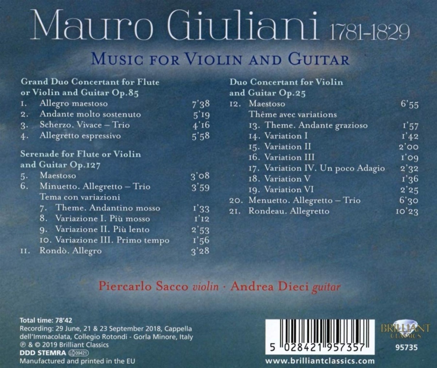Giuliani: Music for Violin and Guitar - slide-1