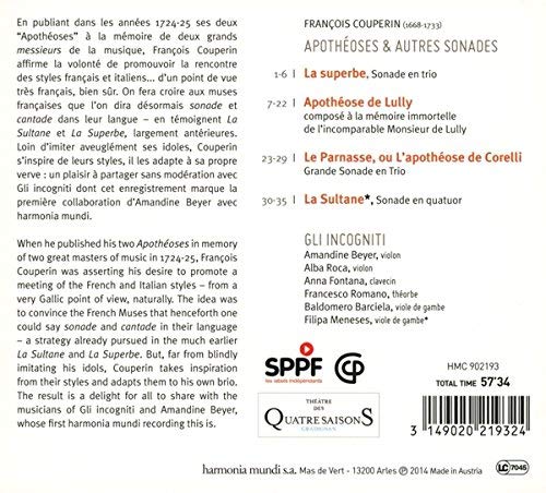 Couperin: Apothéoses & autres Sonades - La Superbe, Le Parnasse, La Sultane - slide-1