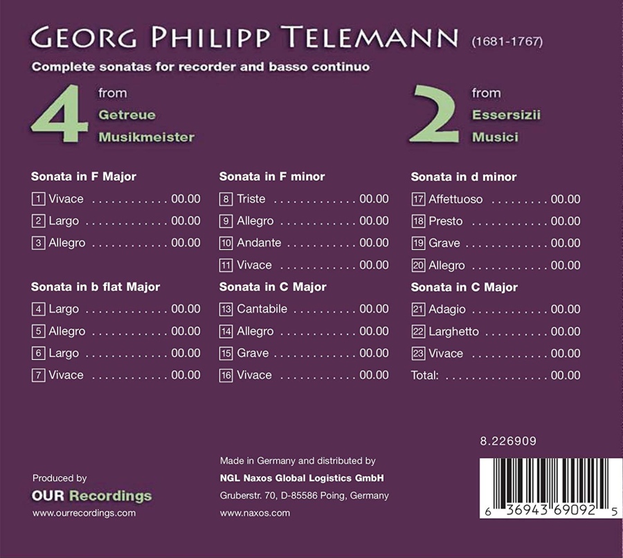 Telemann: Complete sonatas for recorder and basso continuo - slide-1