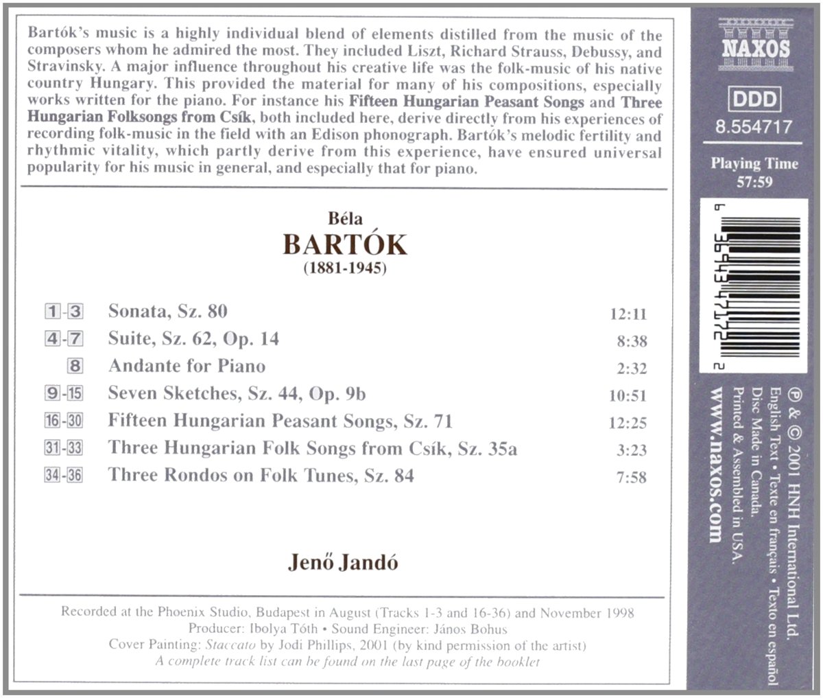BARTOK: Piano Music vol. 1 - slide-1