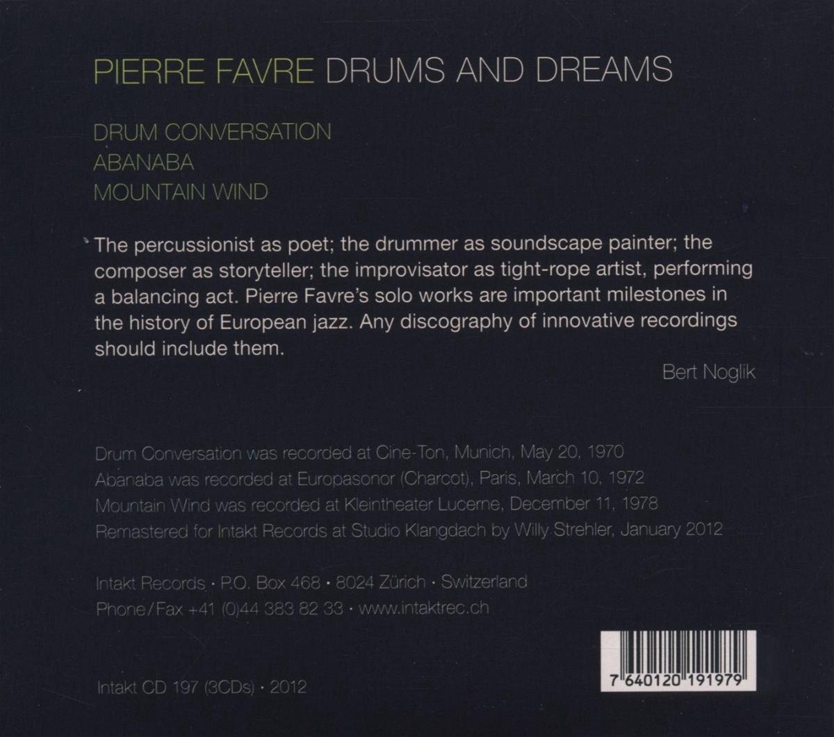 Pierre Favre: Drums and Dreams - slide-1