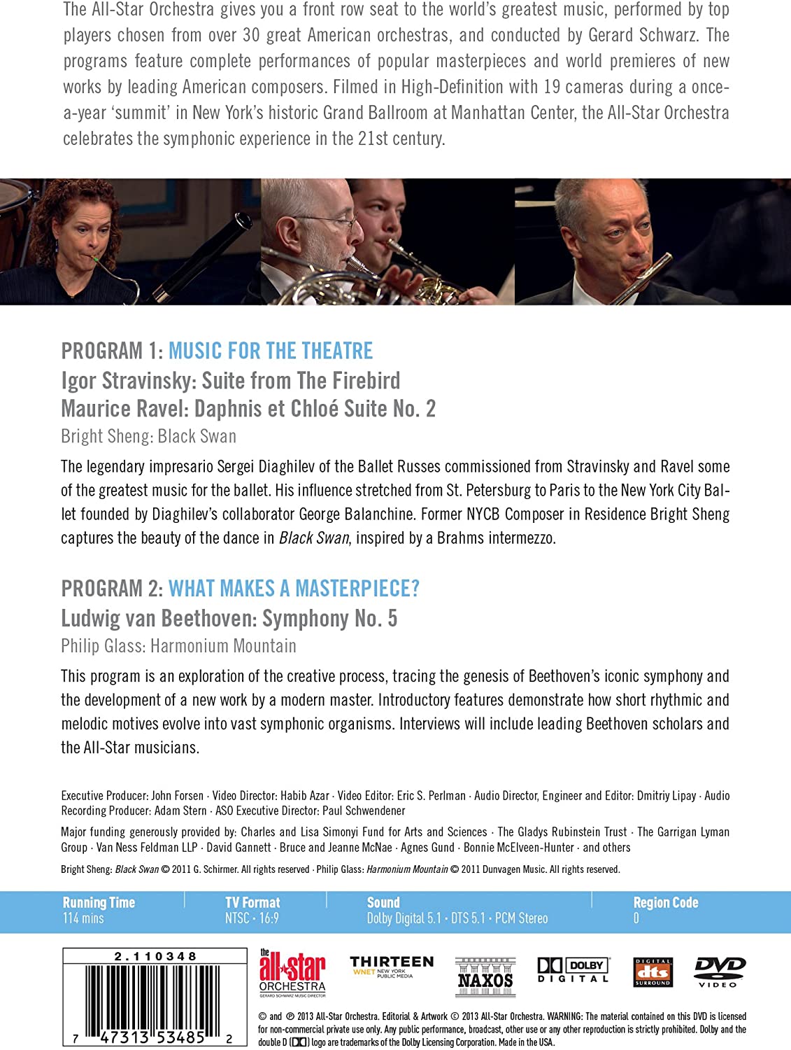 The All-Star Orchestra Programs 1 & 2: Beethoven, Stravinsky, Ravel, Glass - slide-1