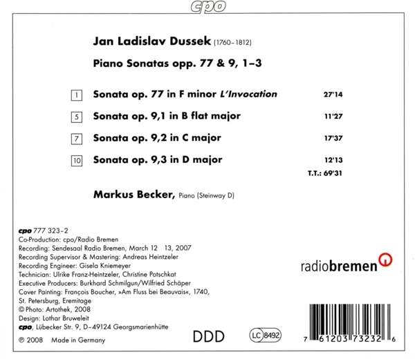 Dussek: Piano Sonatas opp. 77 & 9, 1-3 - slide-1