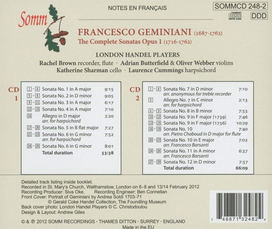 Geminiani: The Complete Sonatas Op. 1 - slide-1