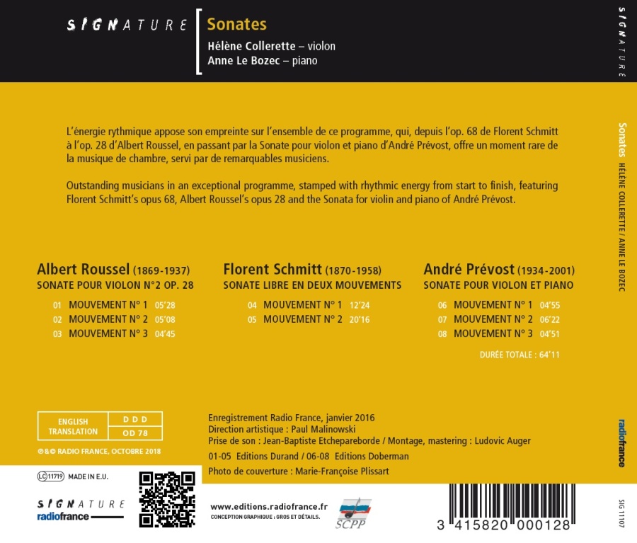 Roussel; Schmitt; Prévost: Sonates - slide-1