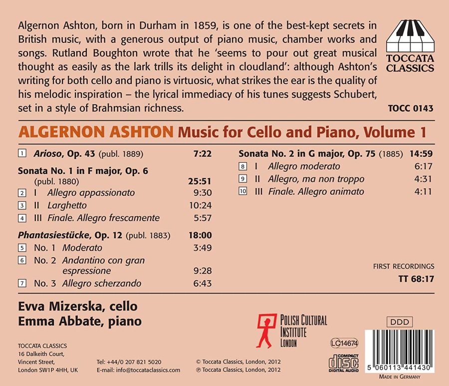 Ashton: Music for Cello and Piano Vol. 1 - slide-1