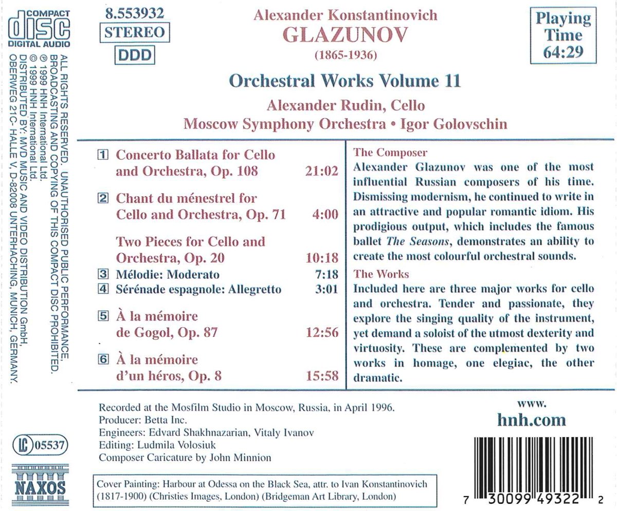 GLAZUNOV: Orchestral Works, Vol 11 - slide-1