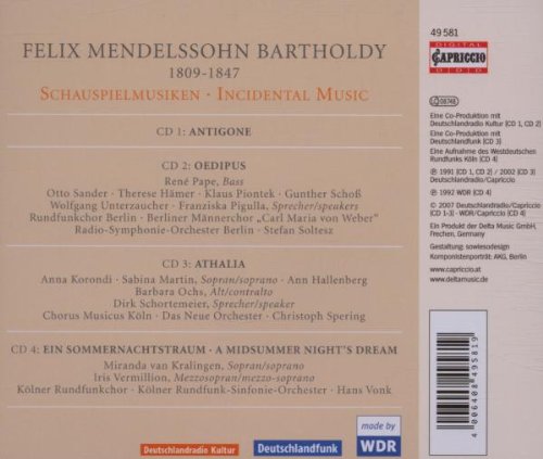 Mendelssohn: Schauspielmusiken - Antigone, Oedipus, Athalia, A Midsummer Night;s Dream Radio - slide-1
