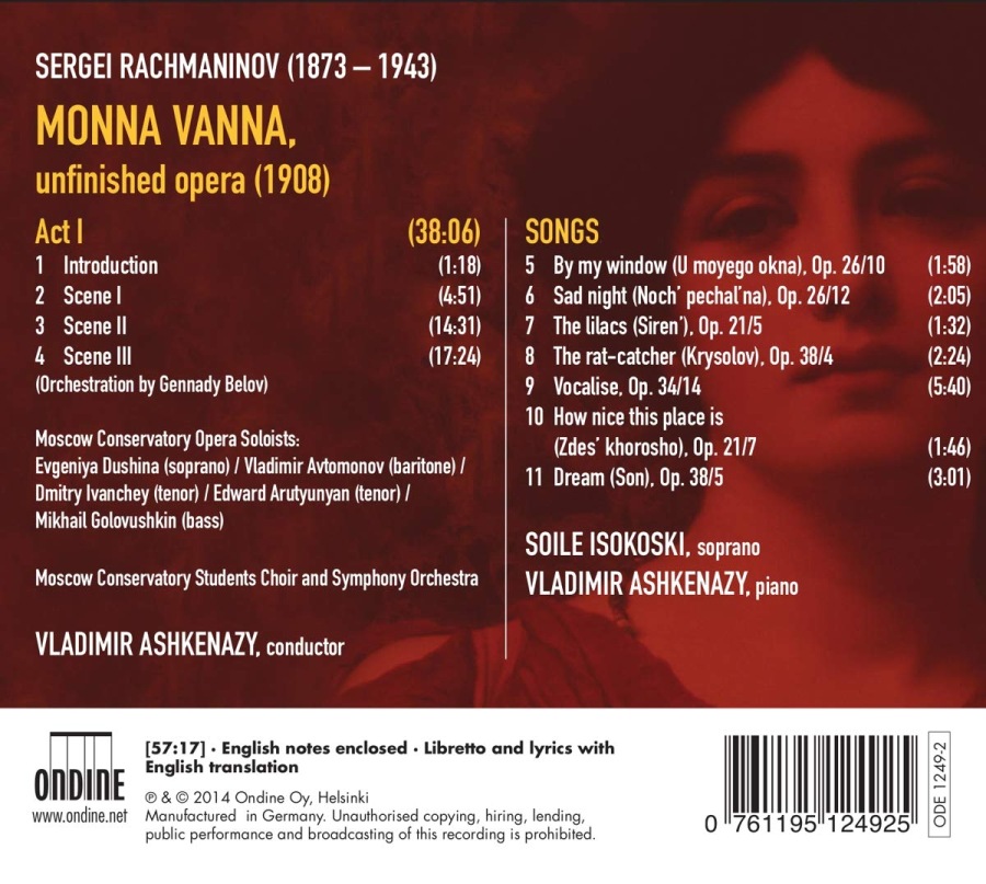 Rachmaninov: Monna Vanna, Act I (unfinished opera) & Songs - slide-1
