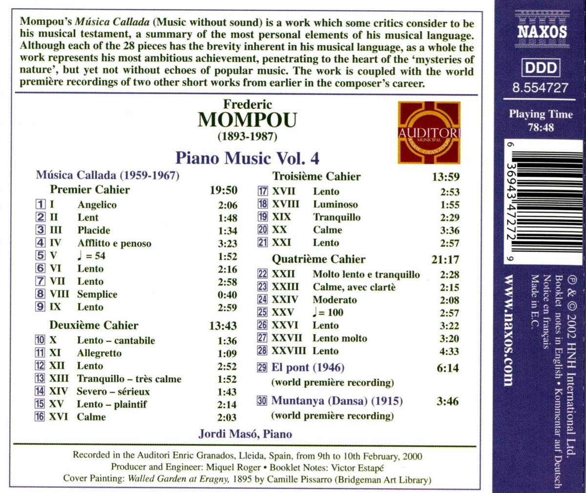MOMPOU: Piano Music vol. 4 - slide-1
