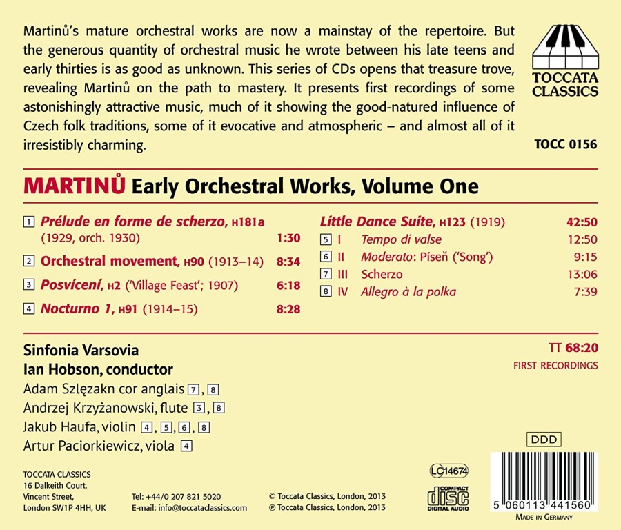 Martinu: Early Orchestral Works Vol. 1 - slide-1